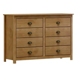 Finestra Topazio Line Solid Wood 8 Drawers Chest L1250 x W405 x H850mm Freijo
