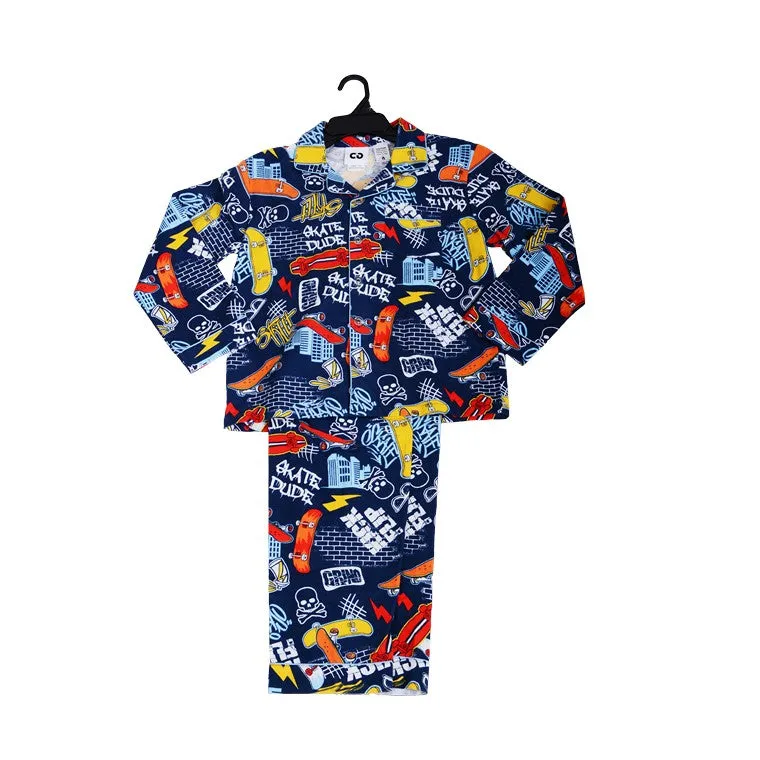 Flannel PJ Set, Skater, Size 16