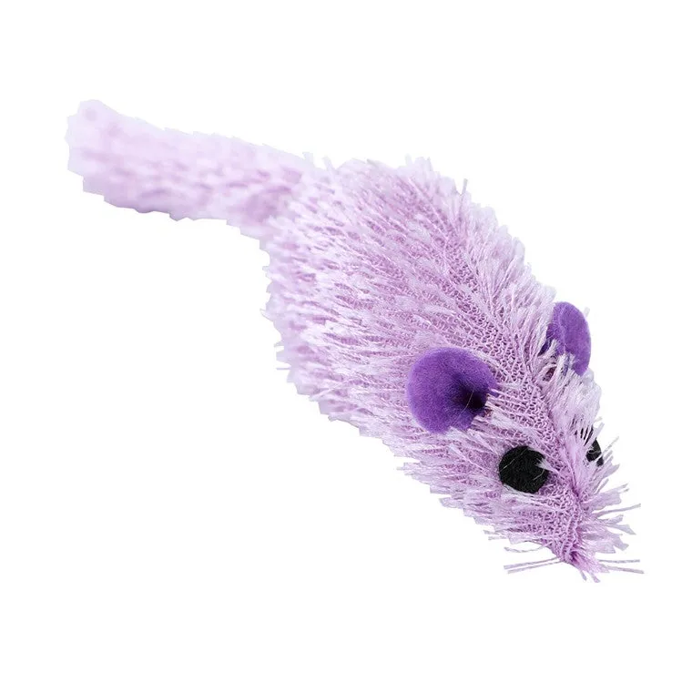 Furry Long-Tail Catnip Mouse, 17cm, 2 Asstd Colours