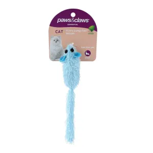 Furry Long-Tail Catnip Mouse, 17cm, 2 Asstd Colours