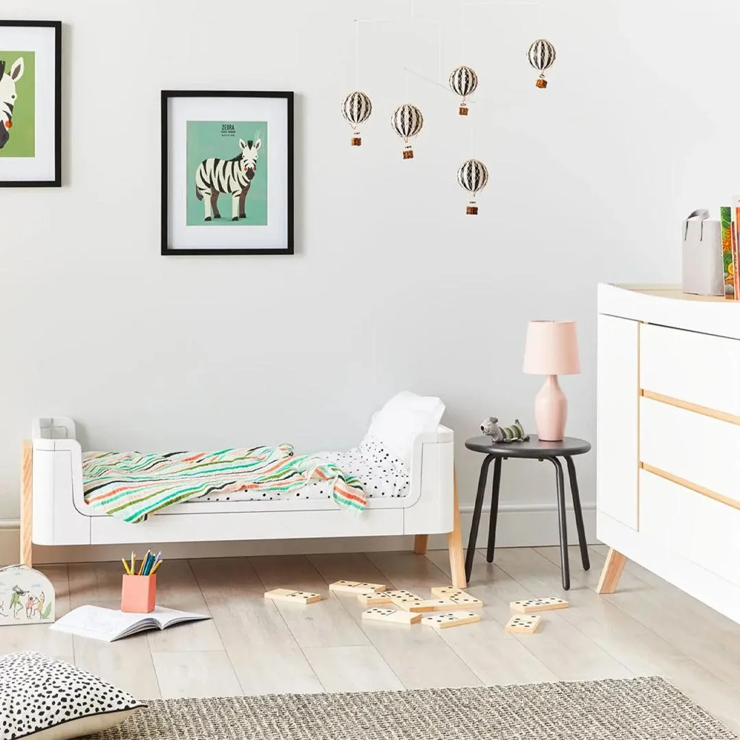 Gaia Baby Hera Junior Bed Extension With Mattress Extension - Natural / Walnut