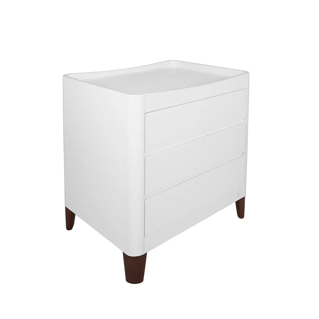 Gaia Baby Serena Mini Cot and Dresser Set - White / Walnut