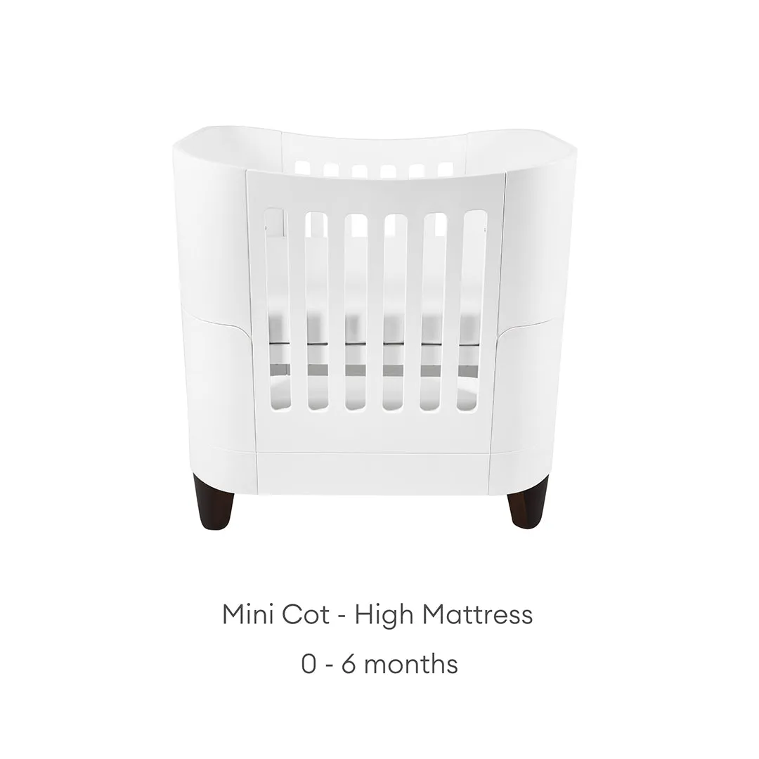Gaia Baby Serena Mini Cot and Dresser Set - White / Walnut