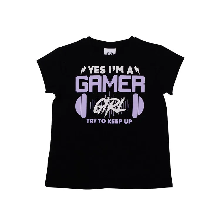 Gamer Print Tee, Size 8