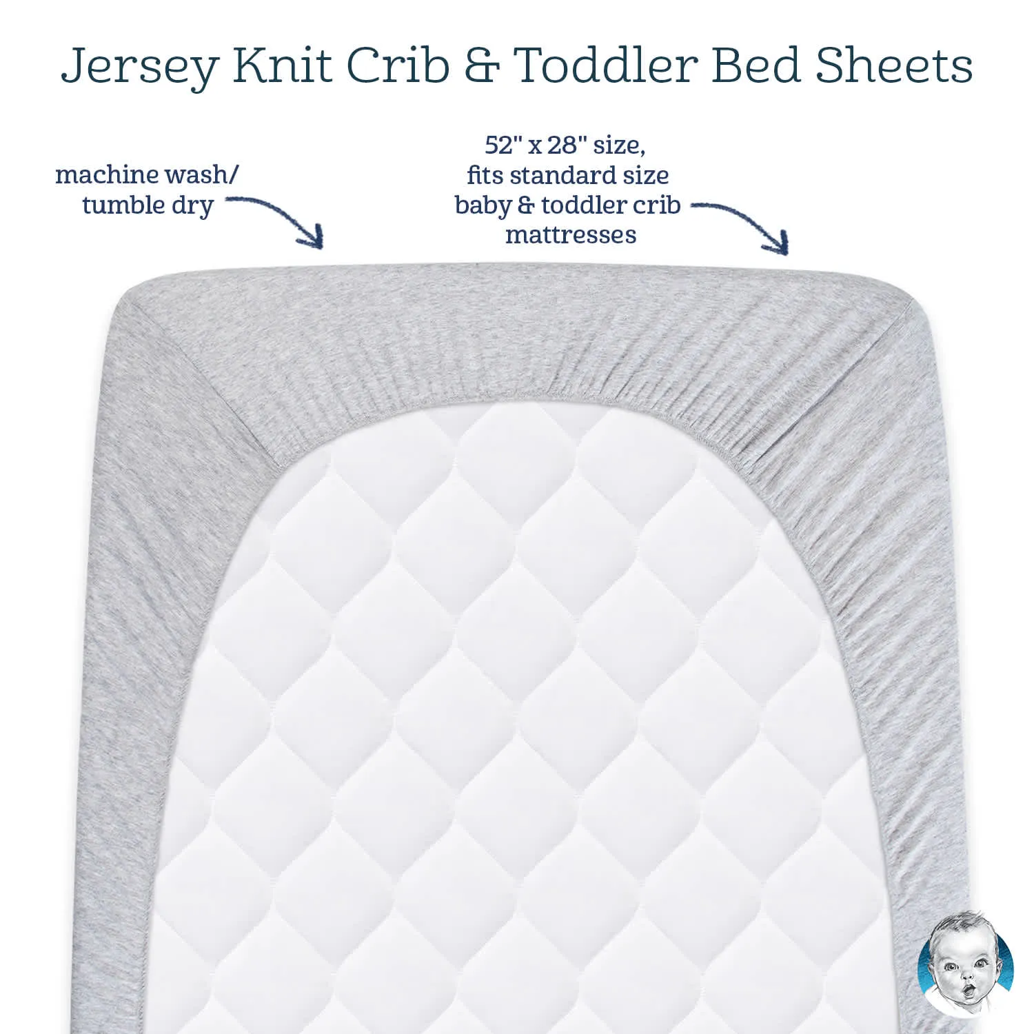 Gerber White Knit Crib Sheet