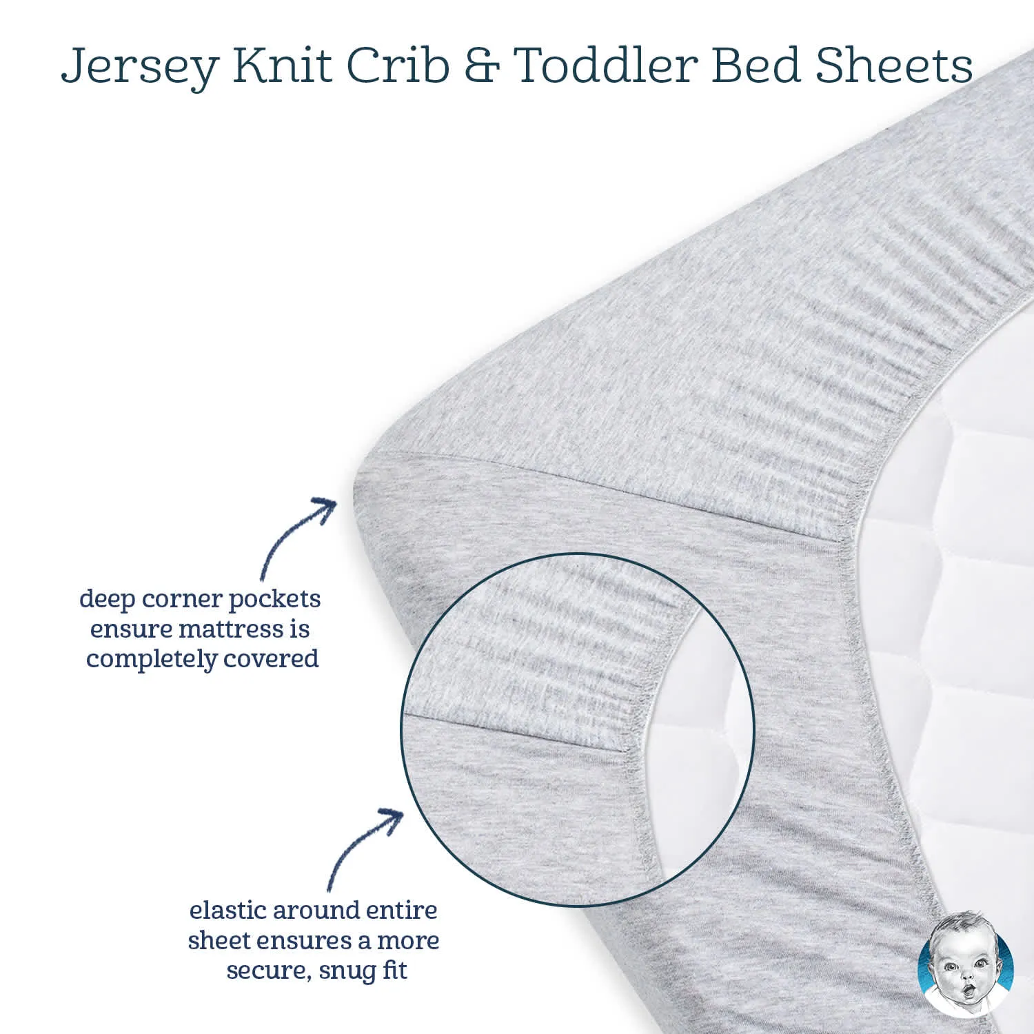 Gerber White Knit Crib Sheet