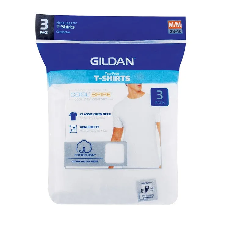 Gildan Crew T-Shirt, 3pk, White, Medium