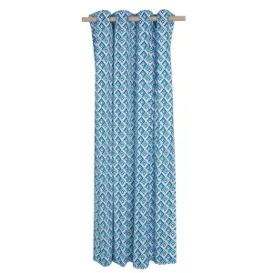 H&G Decor Curtain, Blue Diamonds