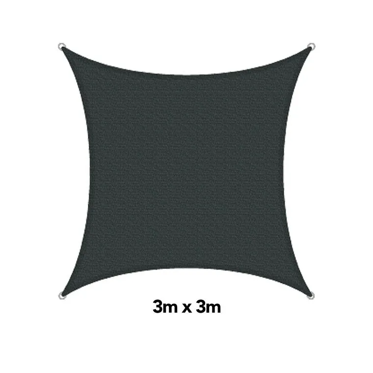 H&G Shade Sail Square Charcoal,3x3m