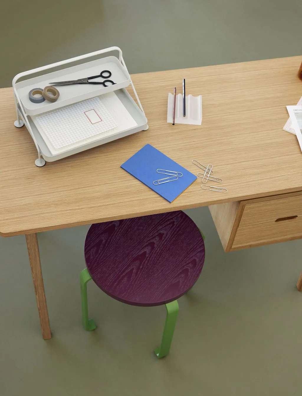 Hübsch Sortit Paper Tray, Light Grey