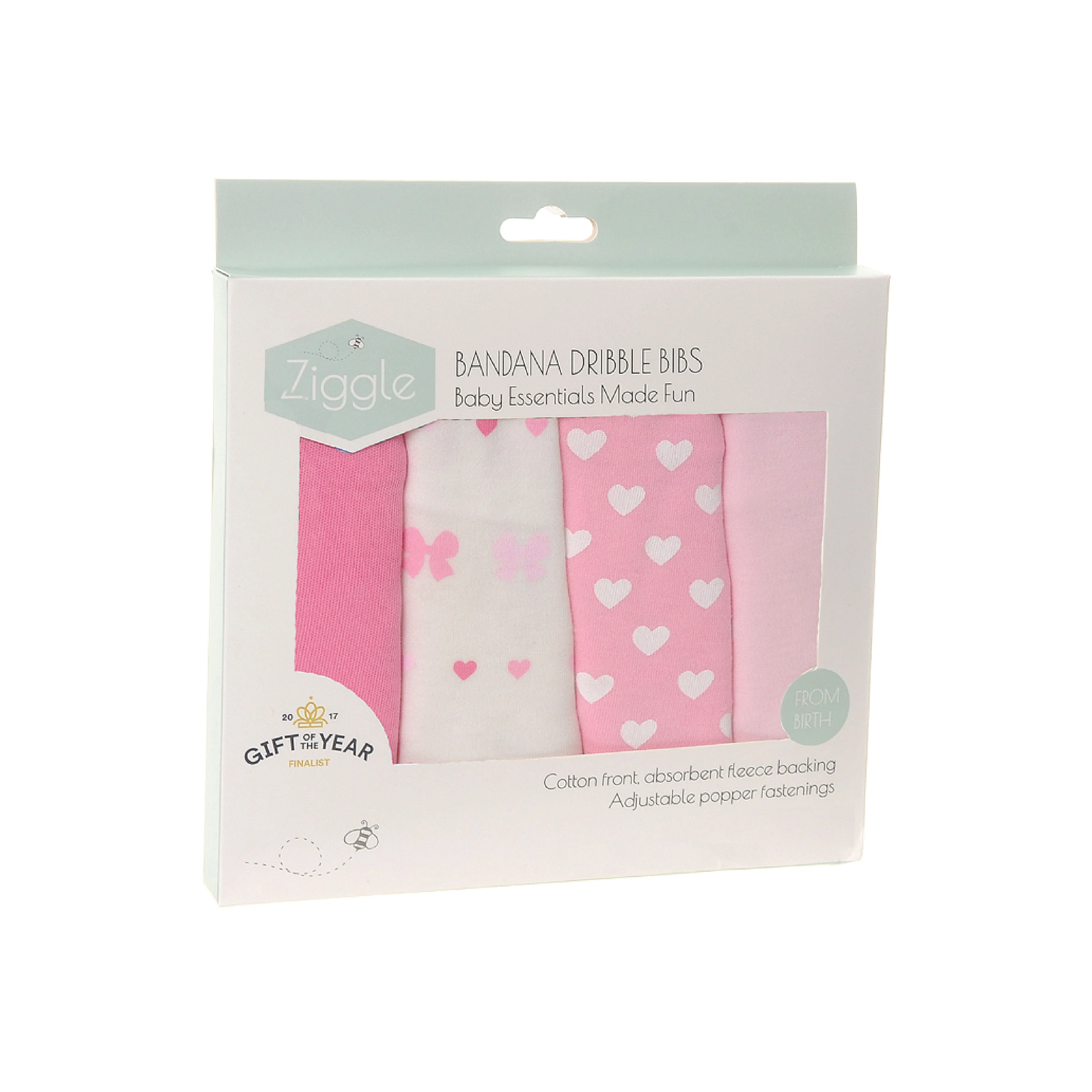 Hearts & Bows Bandana Bibs | Set of 4