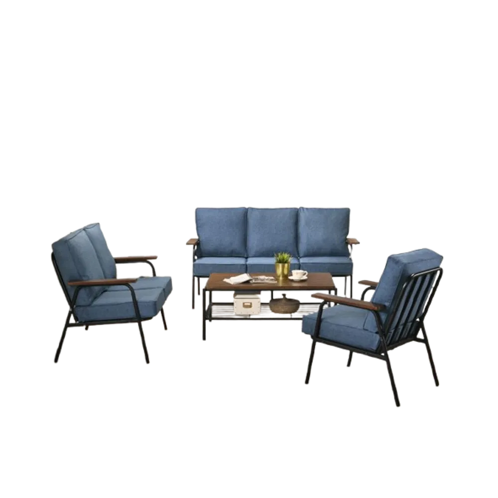 Home Basics 3 2 1 Metal Sofa Set w Coffee Table