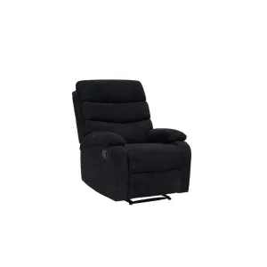 Home Basics Fabric Single Recliner Black #8018