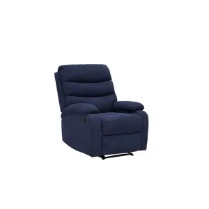 Home Basics Fabric Single Recliner Dark Blue #8018
