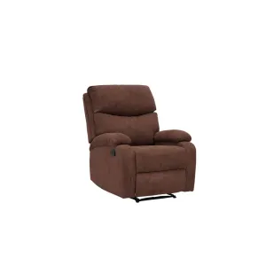 Home Basics Fabric Single Recliner Dark Brown #G01