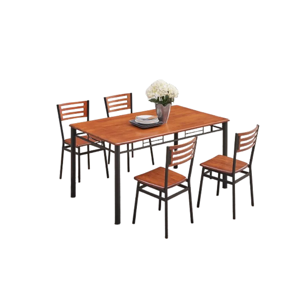 Home Basics Metal Dining Set 5pc Dirty Oak/Black