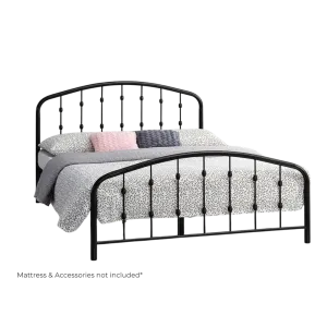 Home Basics Mozart Metal Queen Bed Black