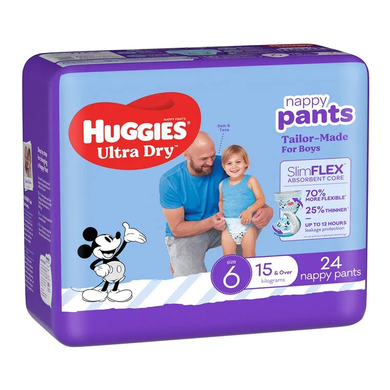 Huggies Nappy Pants Boy 24pk, Size 6, Junior