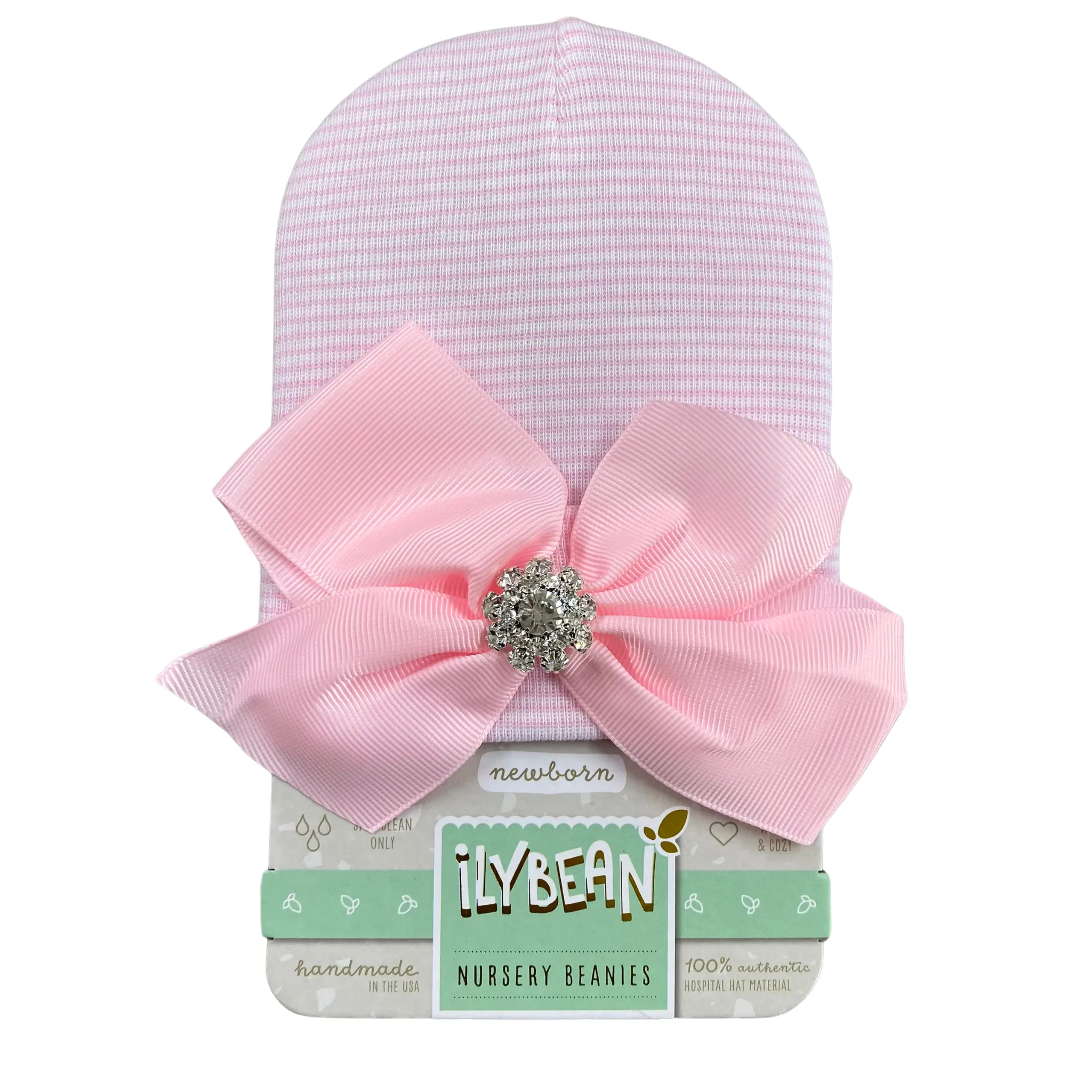 IlyBean Bella Bling Bow Hat - Pink Stripe