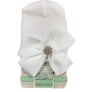 IlyBean Bella Bling Bow Hat - White