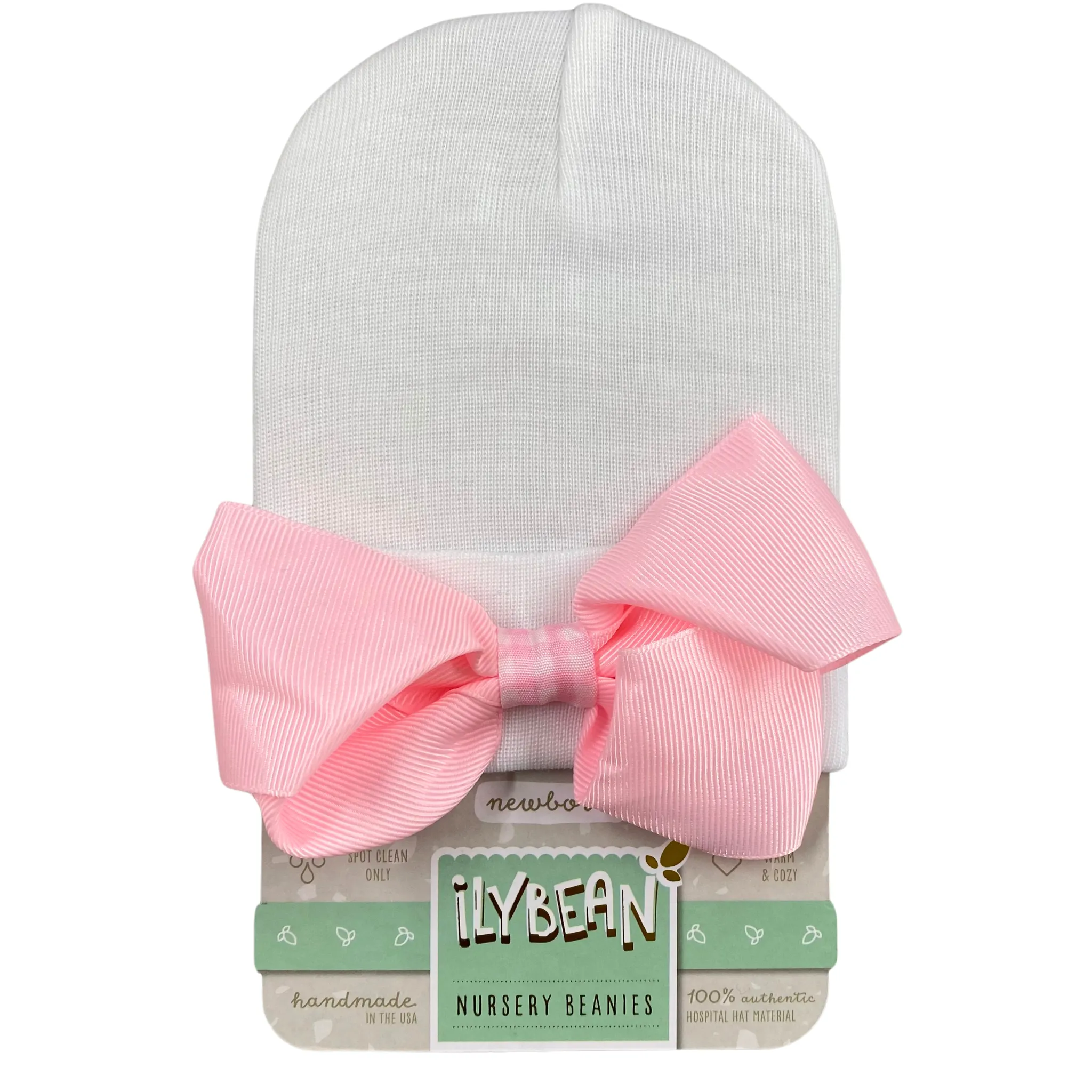 IlyBean White Hat w/ Pink Gingham Center Bow
