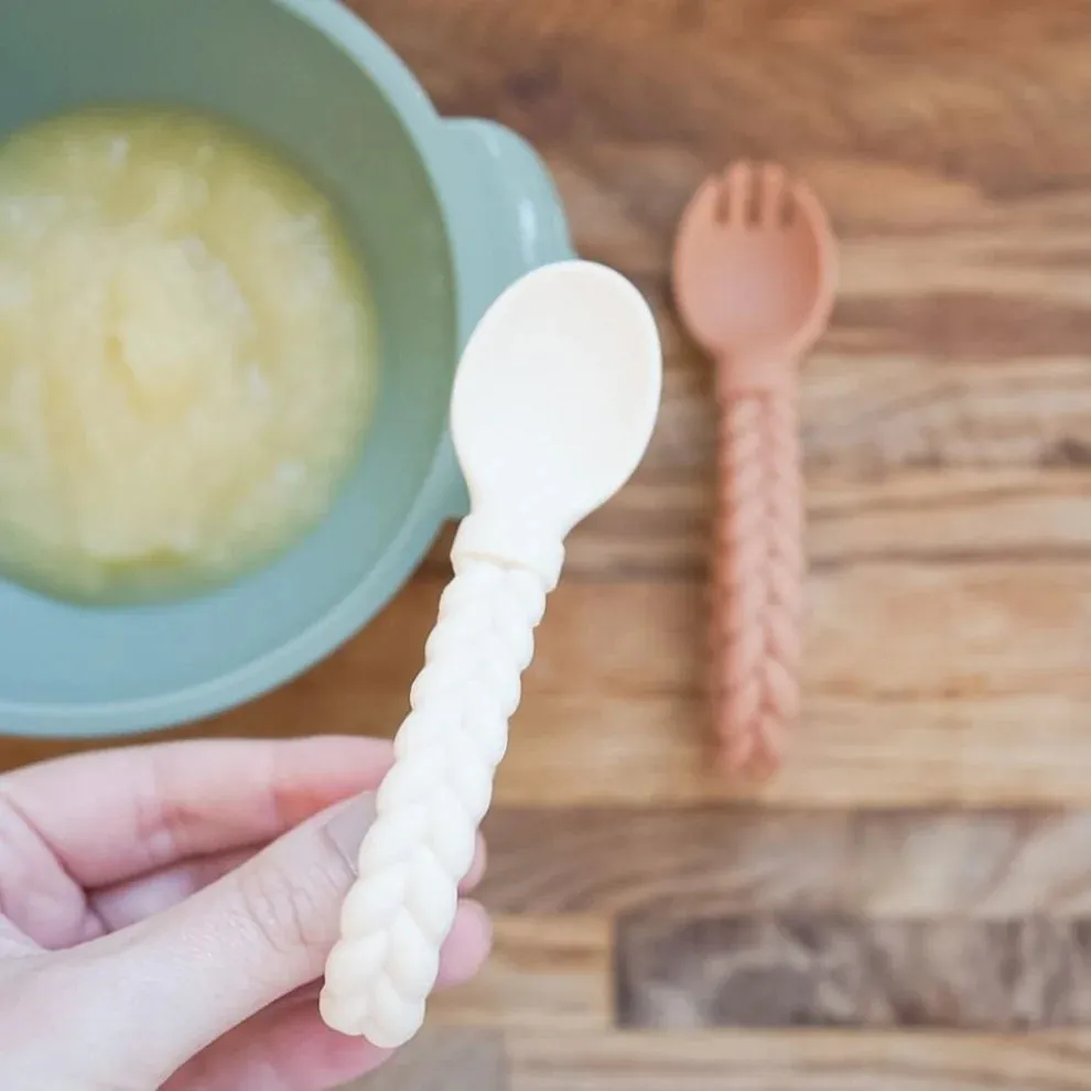 Itzy Ritzy Sweetie Spoons Silicone Baby Fork   Spoon Set