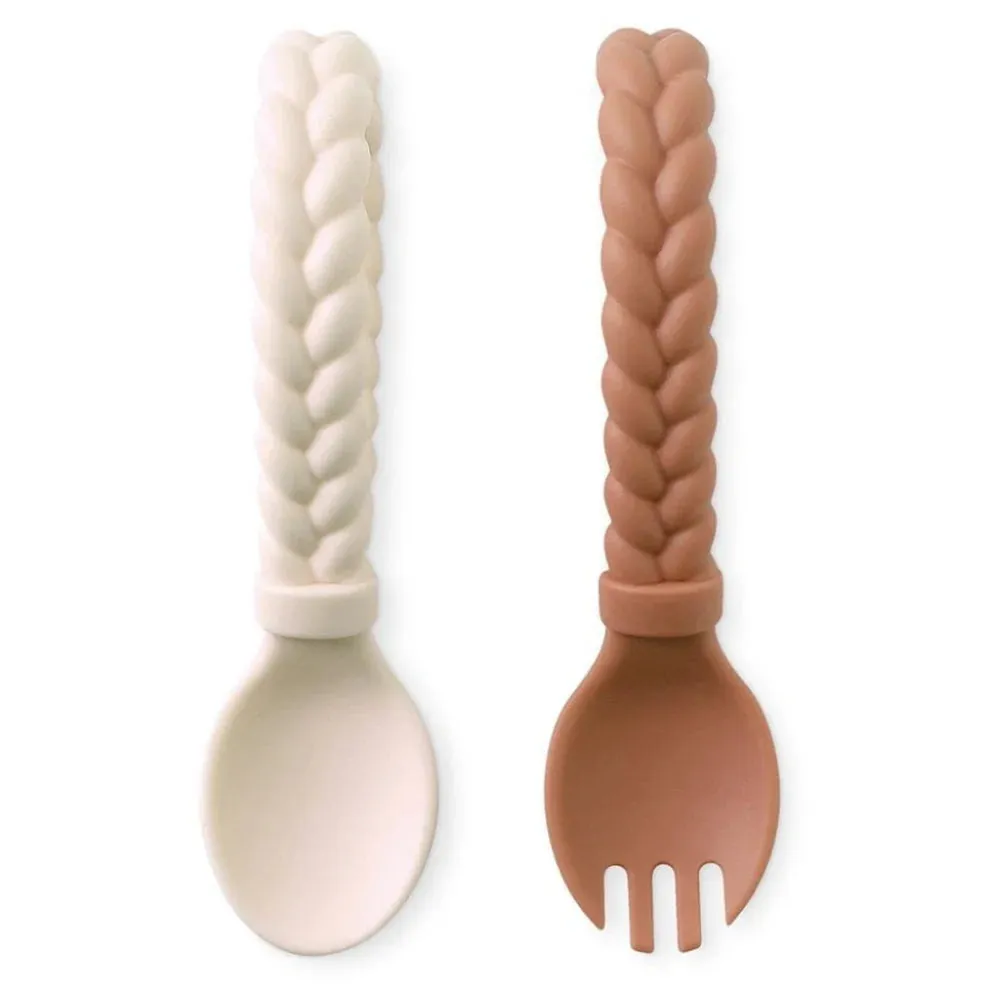 Itzy Ritzy Sweetie Spoons Silicone Baby Fork   Spoon Set