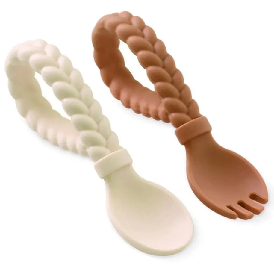 Itzy Ritzy Sweetie Spoons Silicone Baby Fork   Spoon Set