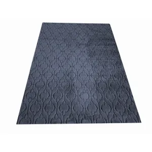 Jacquard Sherpa Rug, Dark Grey Moroccan, 200 x 140cm