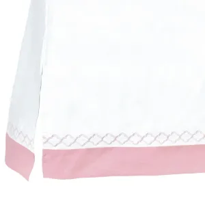 Just Born Dream Crib Skirt, White & Pink Trellis