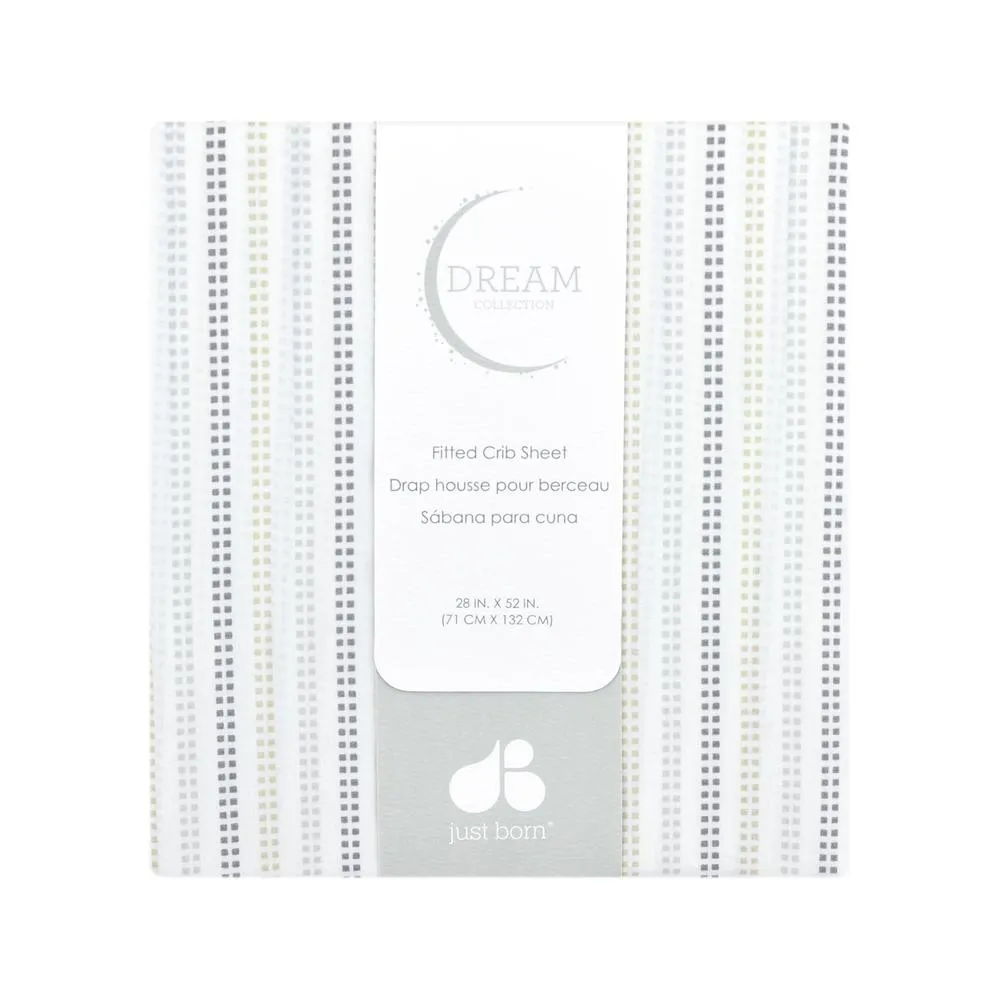 Just Born Dream Fitted Crib Sheet, Taupe/Gray