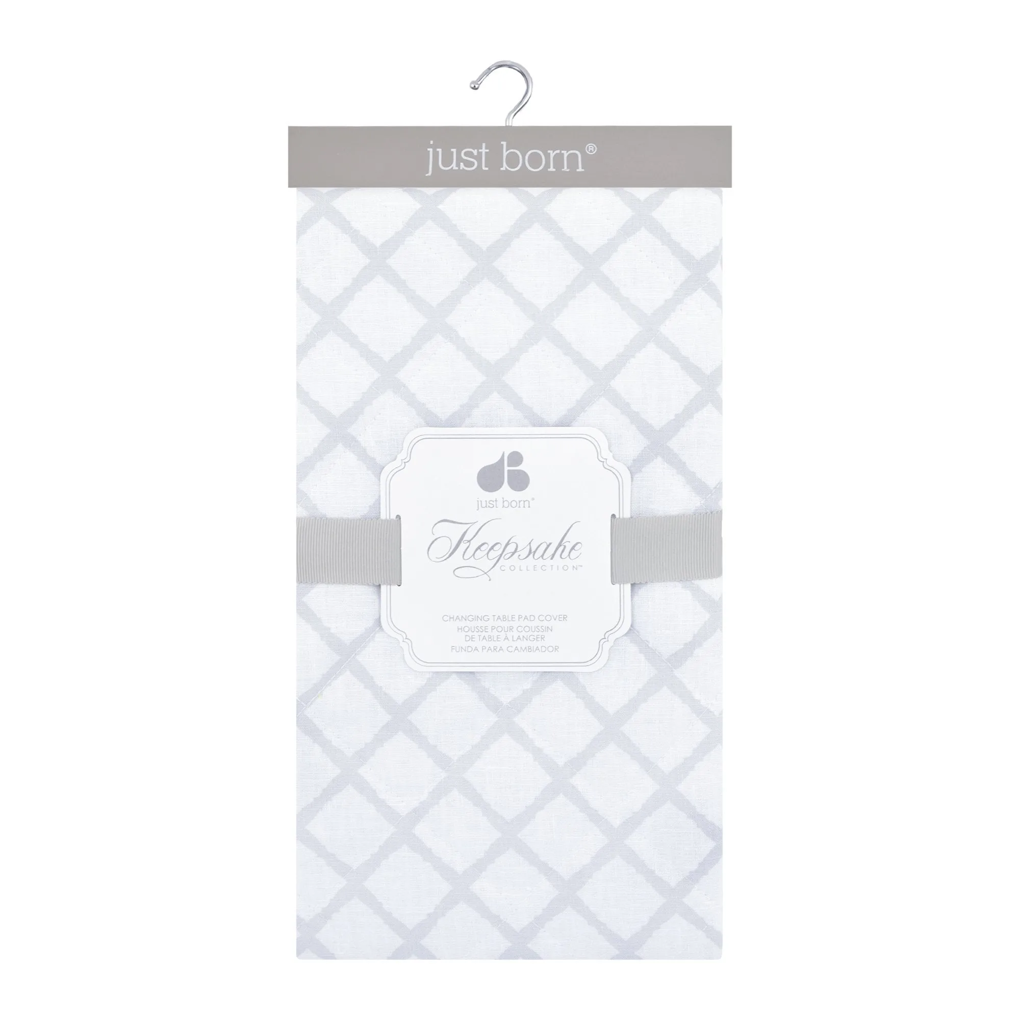 Just Born Grey Diamond Trellis Pad Cover