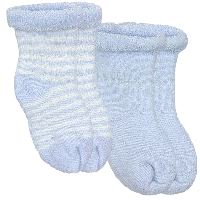 Kushies Newborn Socks 2-Pack | Blue