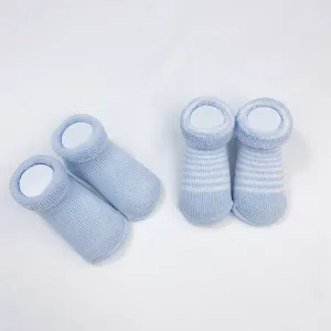 Kushies Newborn Socks 2-Pack | Blue