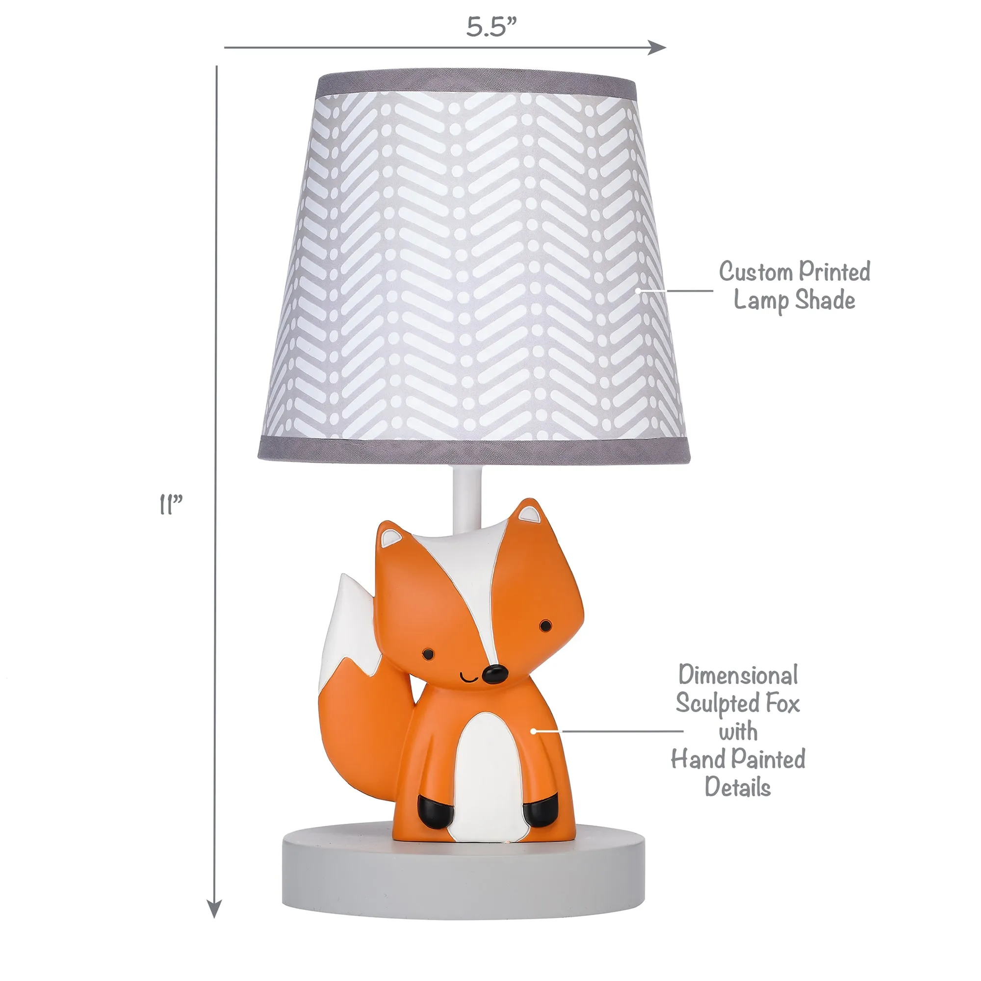 Lambs & Ivy Acorn Lamp with Shade & Bulb