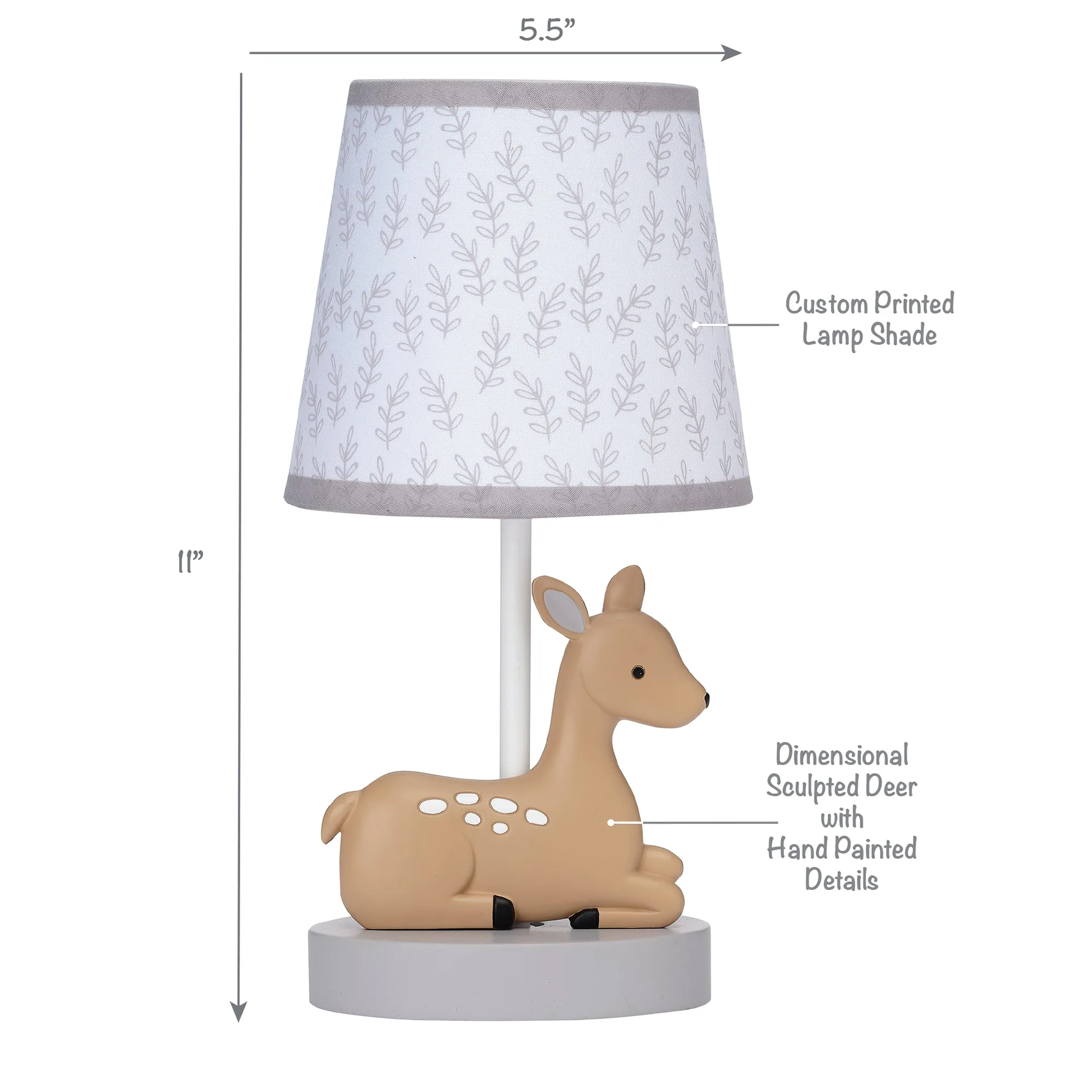 Lambs & Ivy Deer Park Lamp with Shade & Bulb