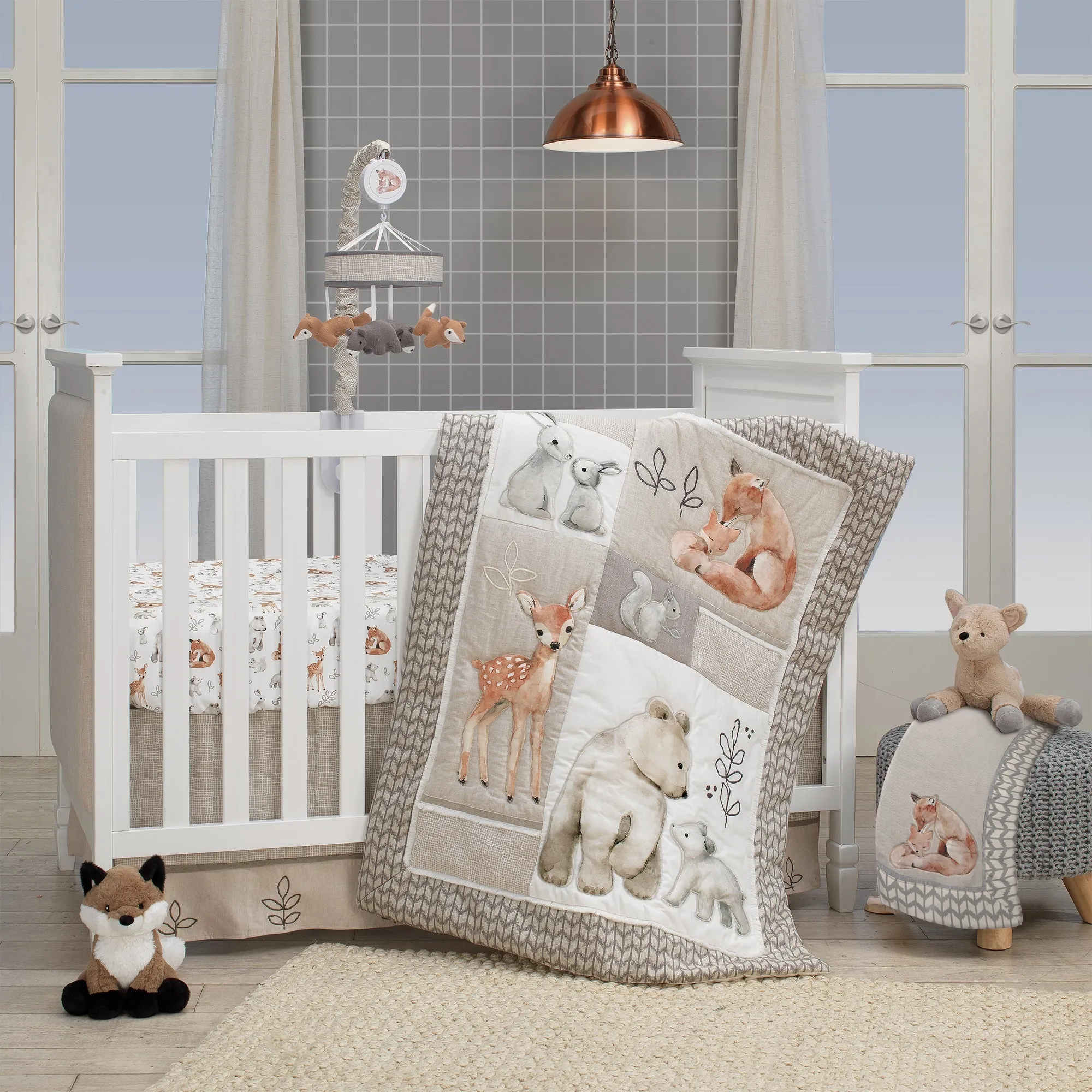 Lambs & Ivy Painted Forest Cotton Fitted Crib Sheet
