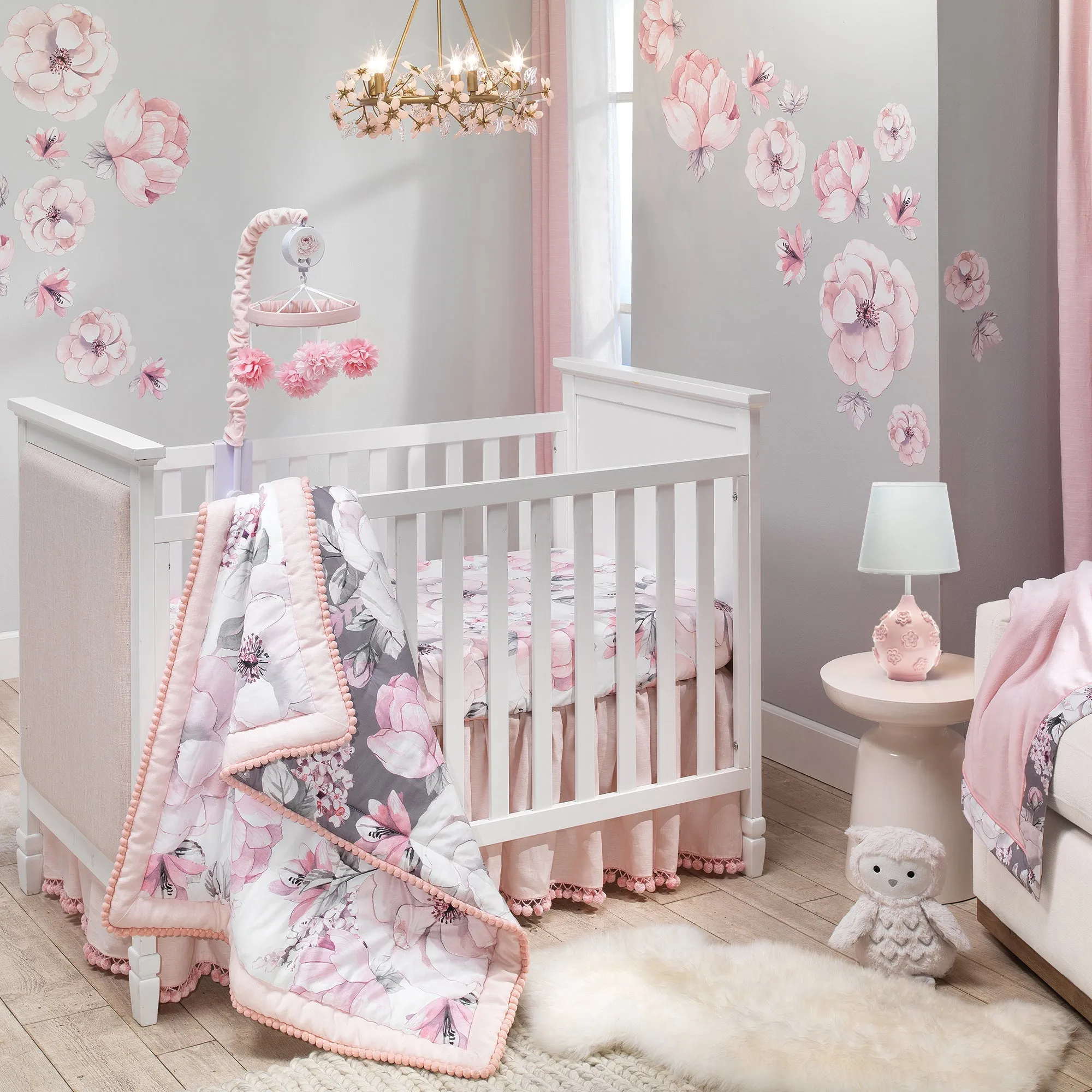 Lambs & Ivy Signature Botanical Baby Musical Baby Crib Mobile