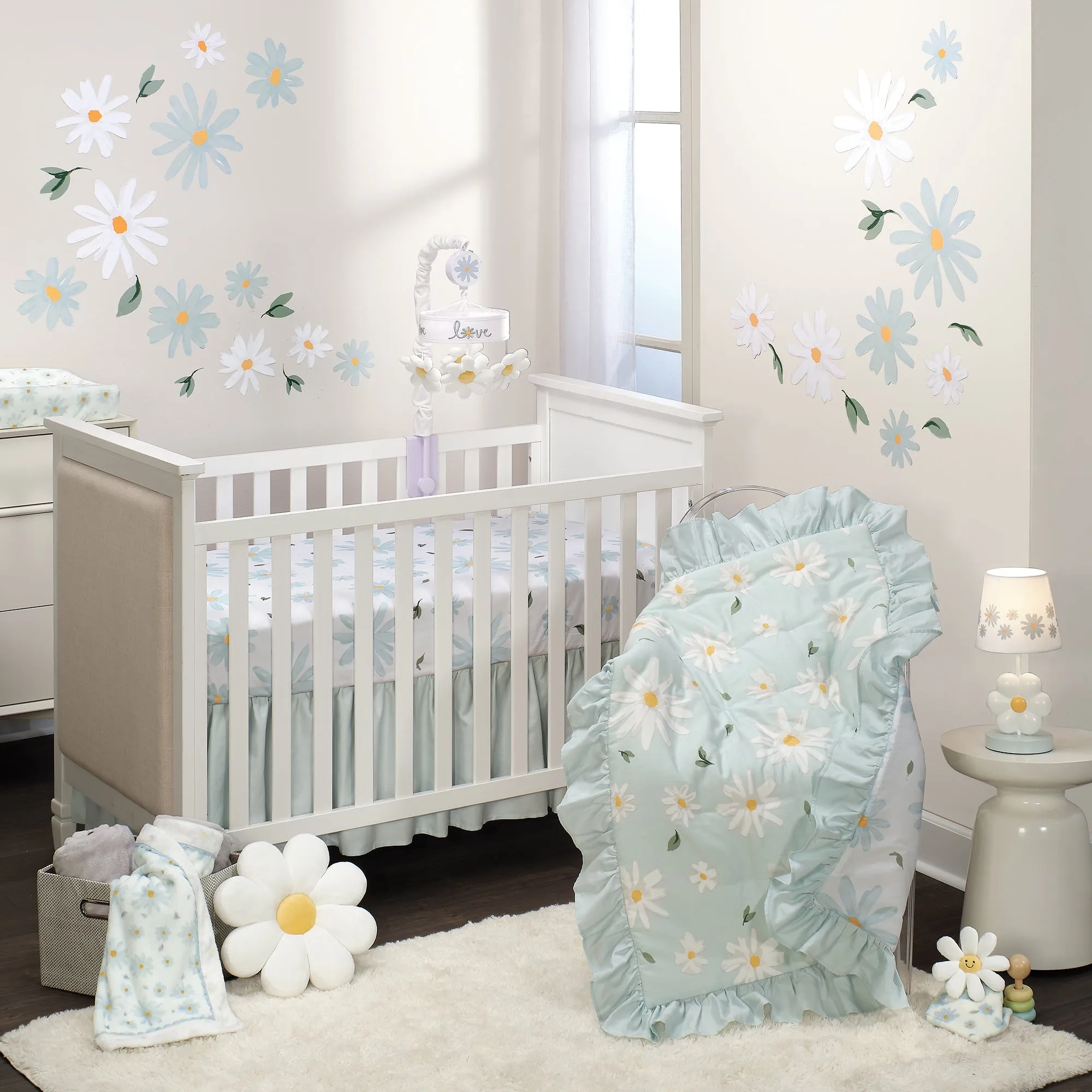 Lambs & Ivy Sweet Daisy Cotton Fitted Crib Sheet