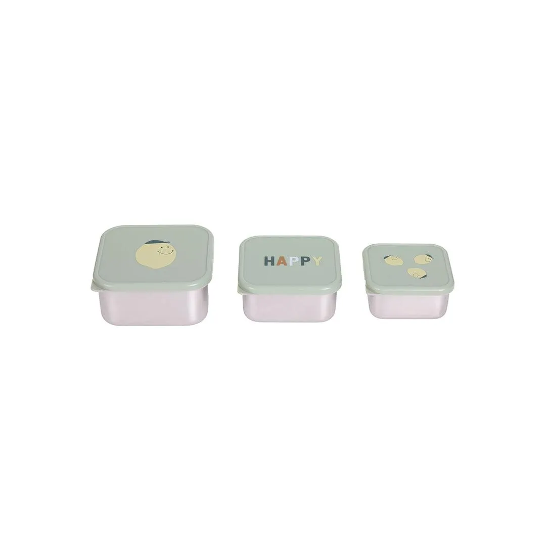 Lassig Snackbox Stainless Steel - Happy Fruits - Lemon