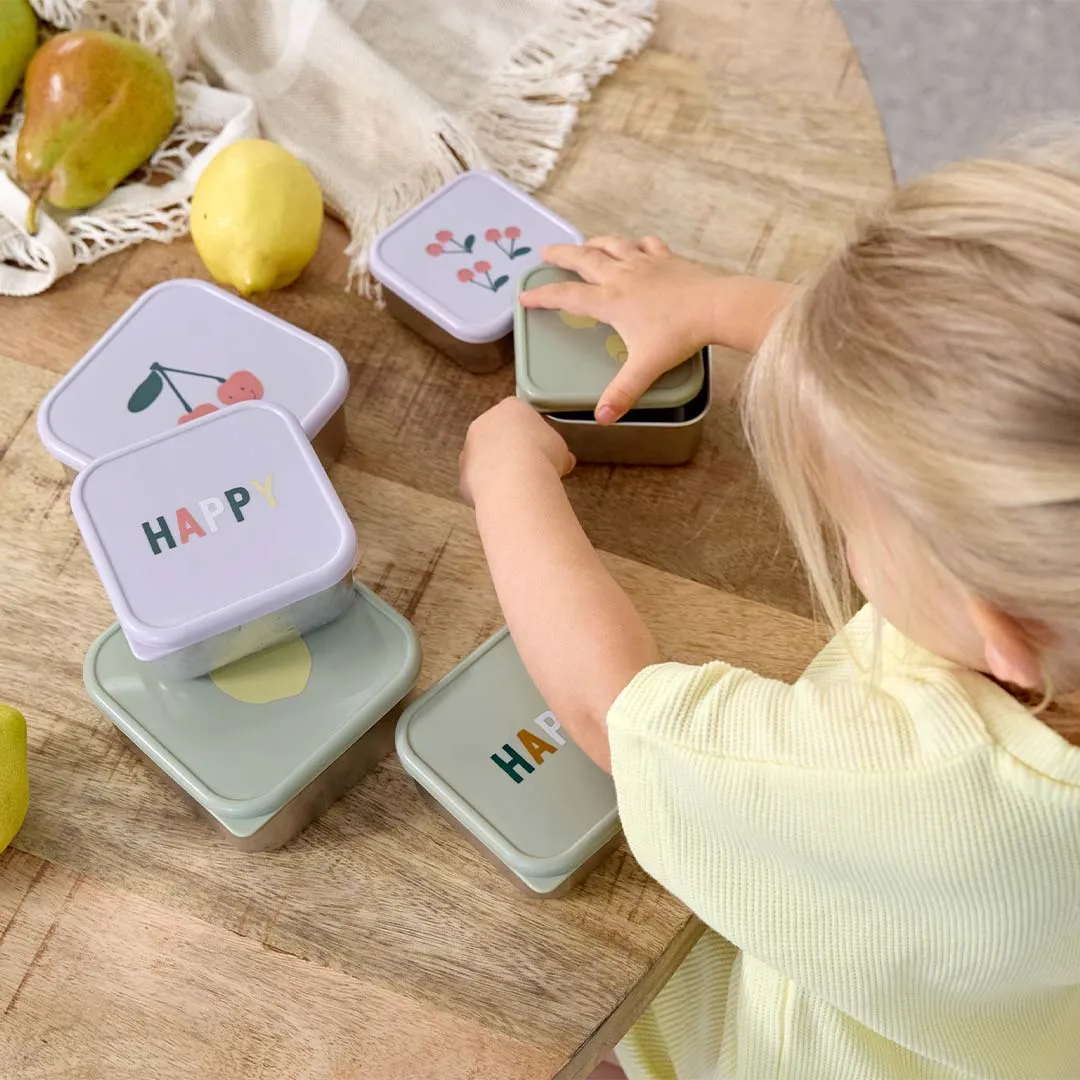Lassig Snackbox Stainless Steel - Happy Fruits - Lemon