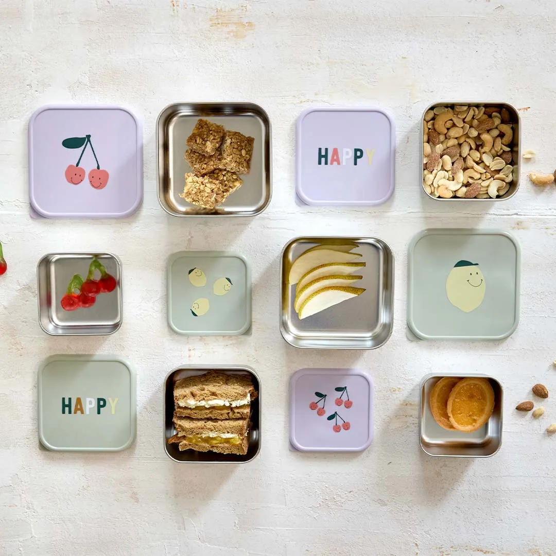 Lassig Snackbox Stainless Steel - Happy Fruits - Lemon