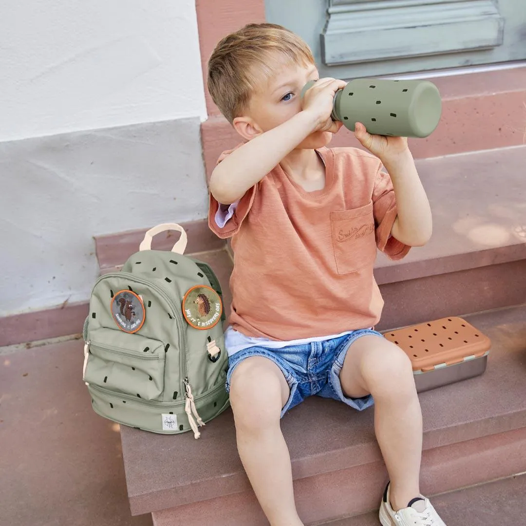 Lassig Stainless Steel Bottle - Happy Prints - Light Olive