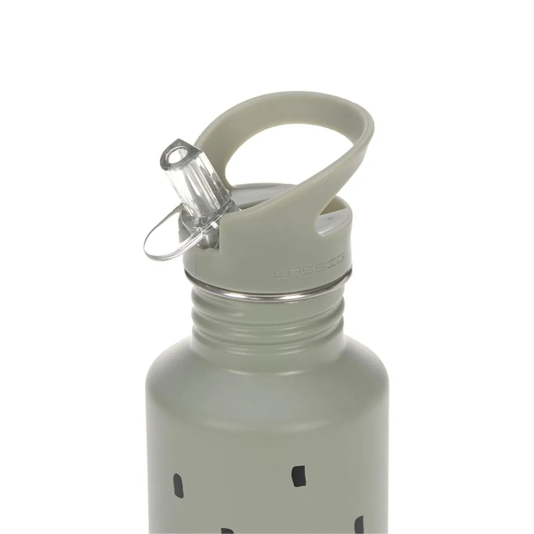 Lassig Stainless Steel Bottle - Happy Prints - Light Olive