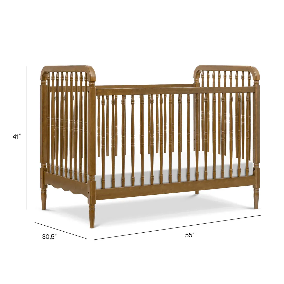 Liberty 3n1 Spindle  Crib w/ Toddler Rail - Natural Walnut