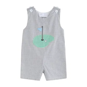 Lil Cactus Gray Gingham Golf Shortall