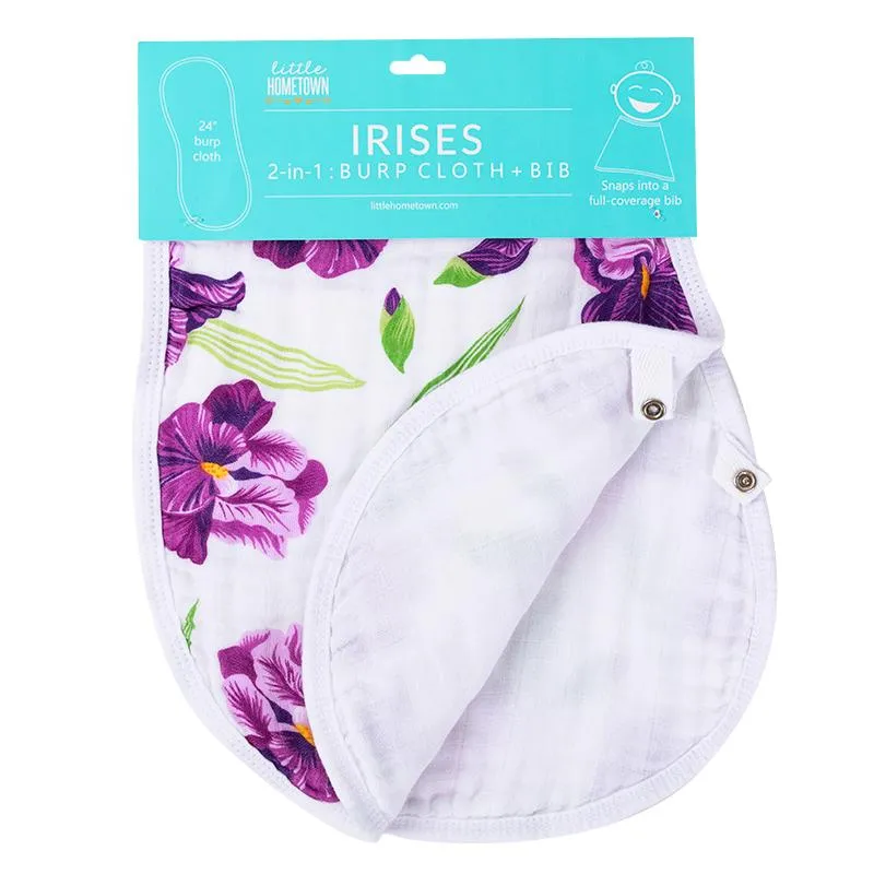 Little Hometown 2-in-1 Burp Cloth and Bib | Iris