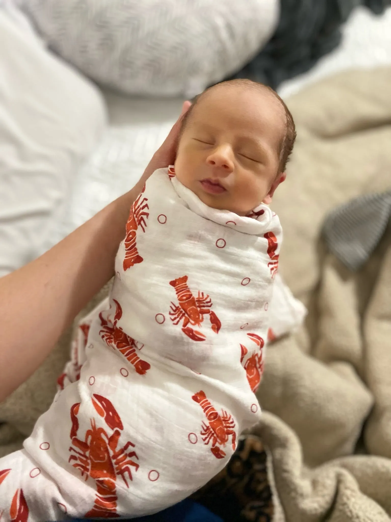 Little Hometown Heads and Tails Baby Muslin Swaddle Receiving Blanket