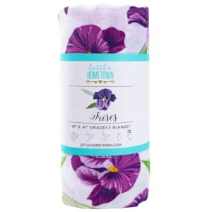 Little Hometown Iris Baby Muslin Swaddle Receiving Blanket