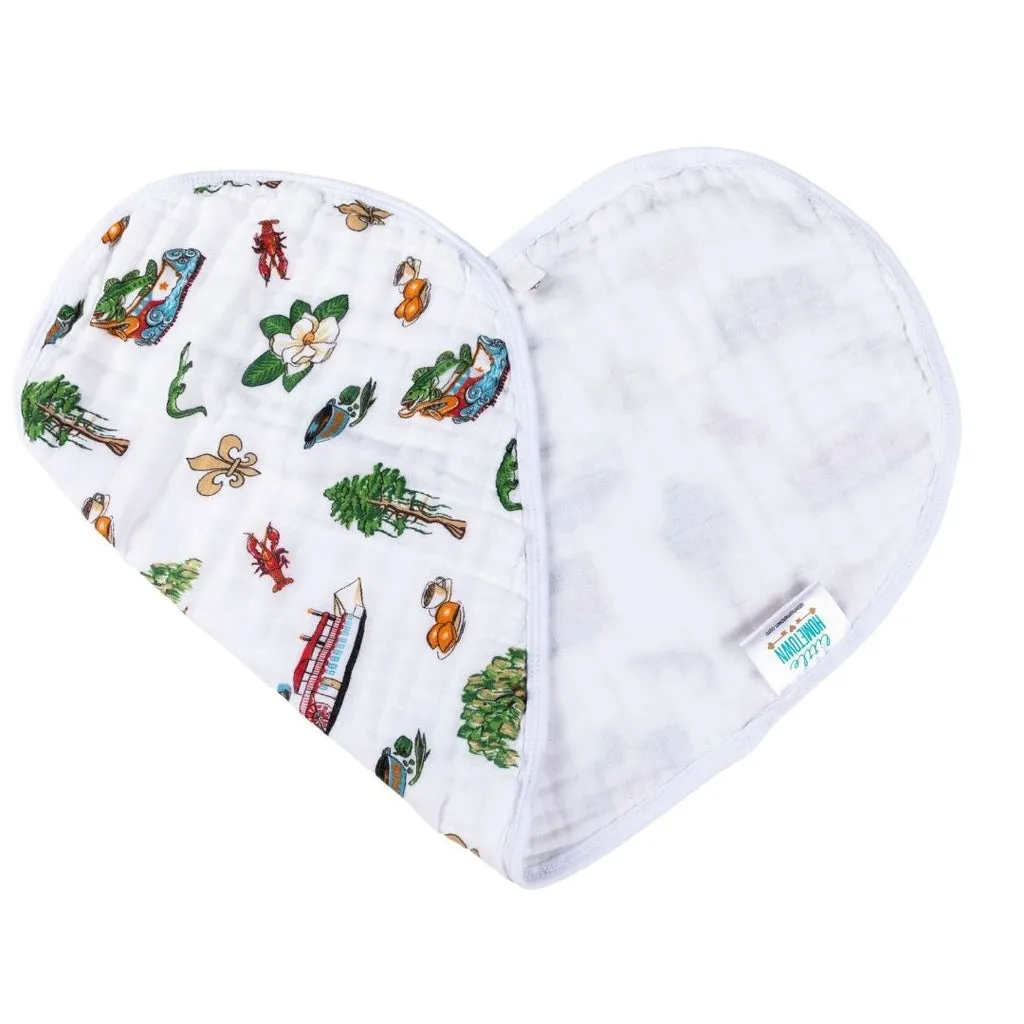 Little Hometown Louisiana Baby Burp and Bib